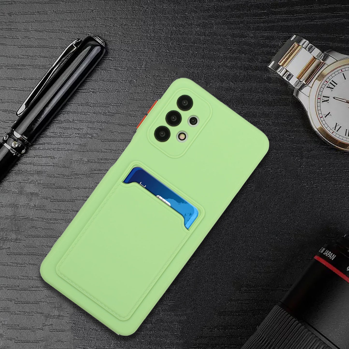 Well-Protected Soft TPU Phone Case with Card Holder Cover for Samsung Galaxy A52 4G/5G / A52s 5G