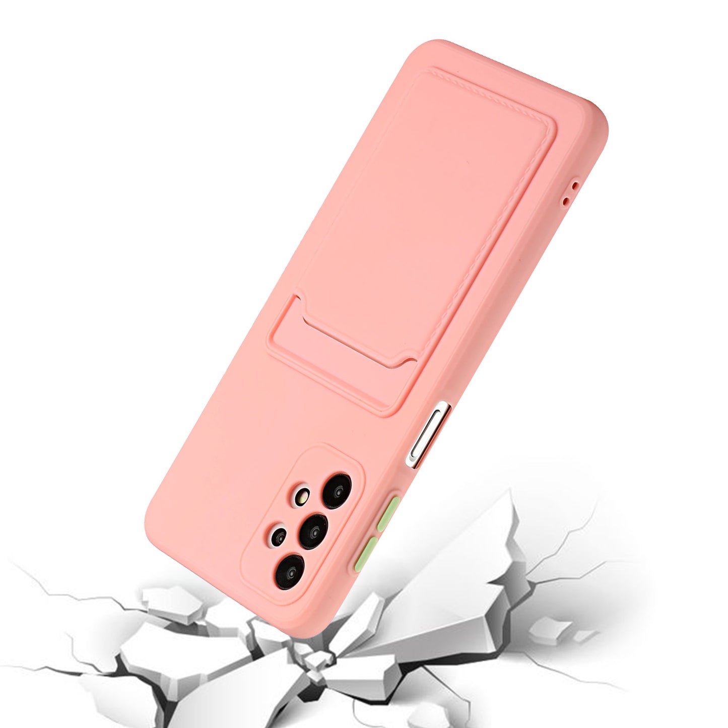 Well-Protected Soft TPU Phone Case with Card Holder Cover for Samsung Galaxy A52 4G/5G / A52s 5G