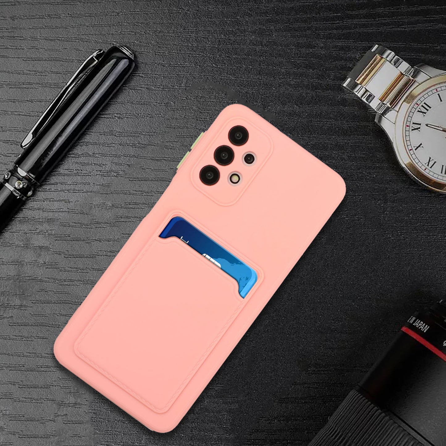 Well-Protected Soft TPU Phone Case with Card Holder Cover for Samsung Galaxy A52 4G/5G / A52s 5G