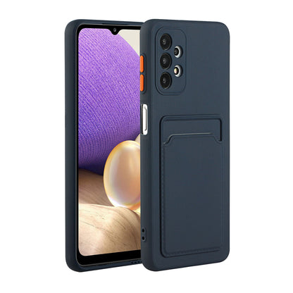 Well-Protected Soft TPU Phone Case with Card Holder Cover for Samsung Galaxy A52 4G/5G / A52s 5G
