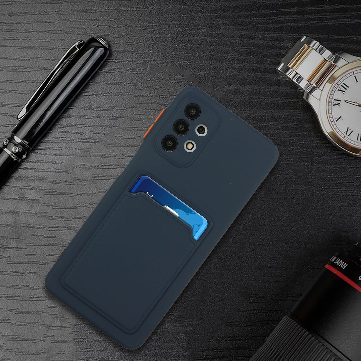 Well-Protected Soft TPU Phone Case with Card Holder Cover for Samsung Galaxy A52 4G/5G / A52s 5G
