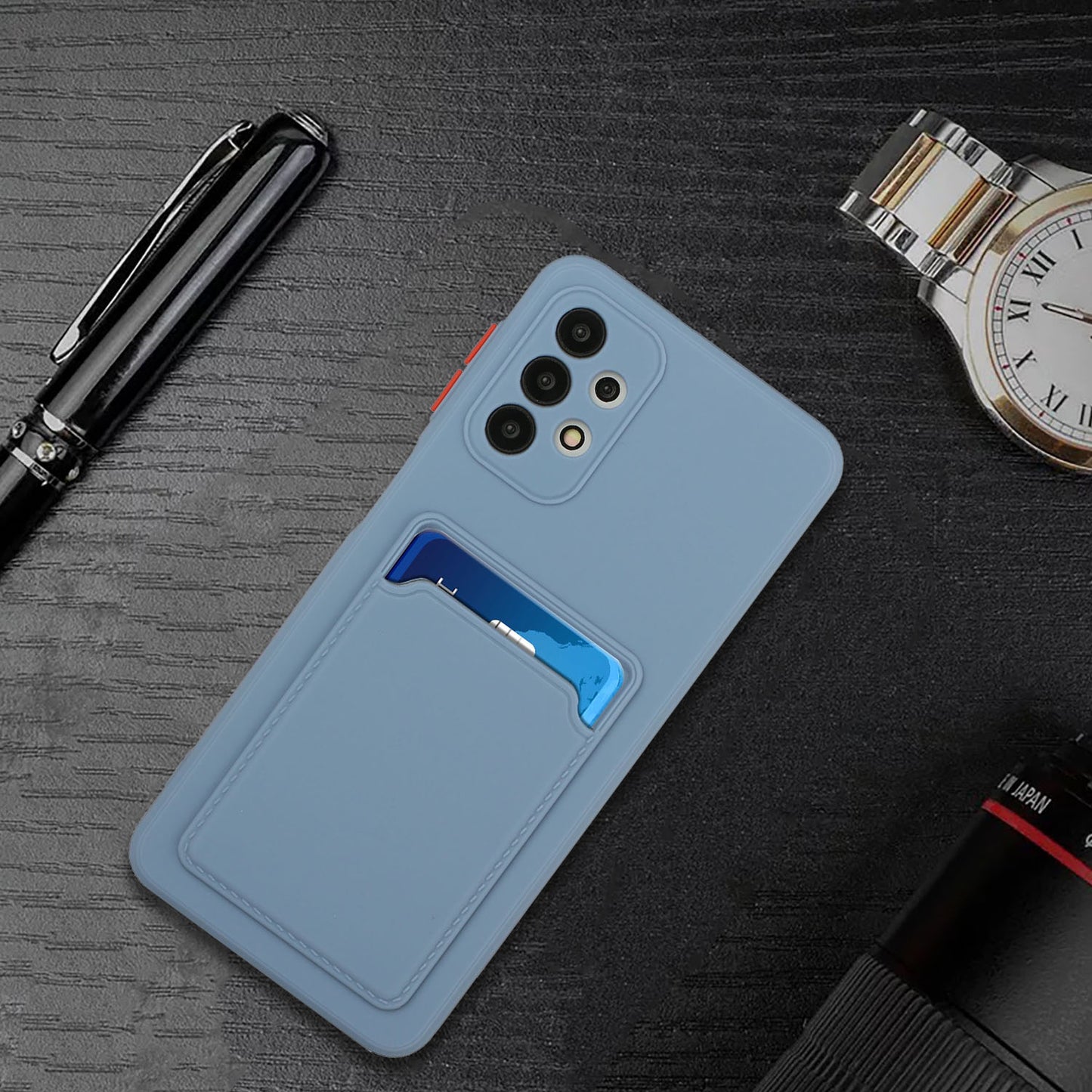 Well-Protected Soft TPU Phone Case with Card Holder Cover for Samsung Galaxy A52 4G/5G / A52s 5G