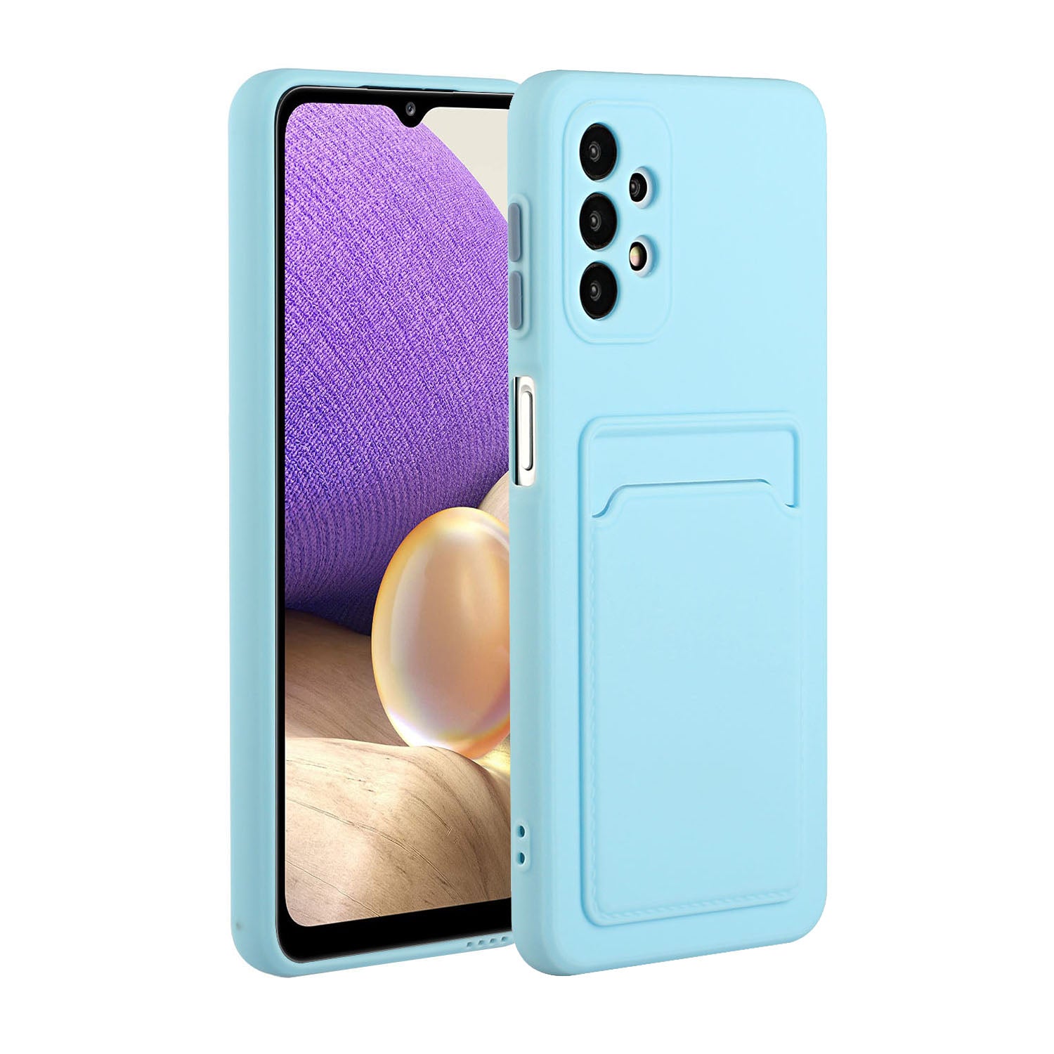 Well-Protected Soft TPU Phone Case with Card Holder Cover for Samsung Galaxy A52 4G/5G / A52s 5G