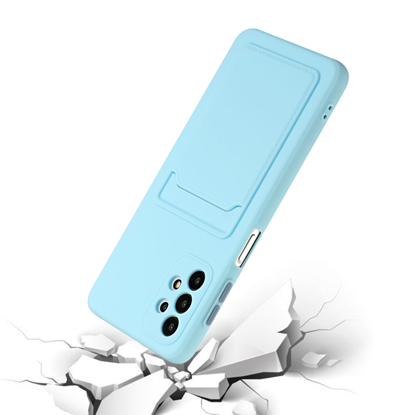 Well-Protected Soft TPU Phone Case with Card Holder Cover for Samsung Galaxy A52 4G/5G / A52s 5G