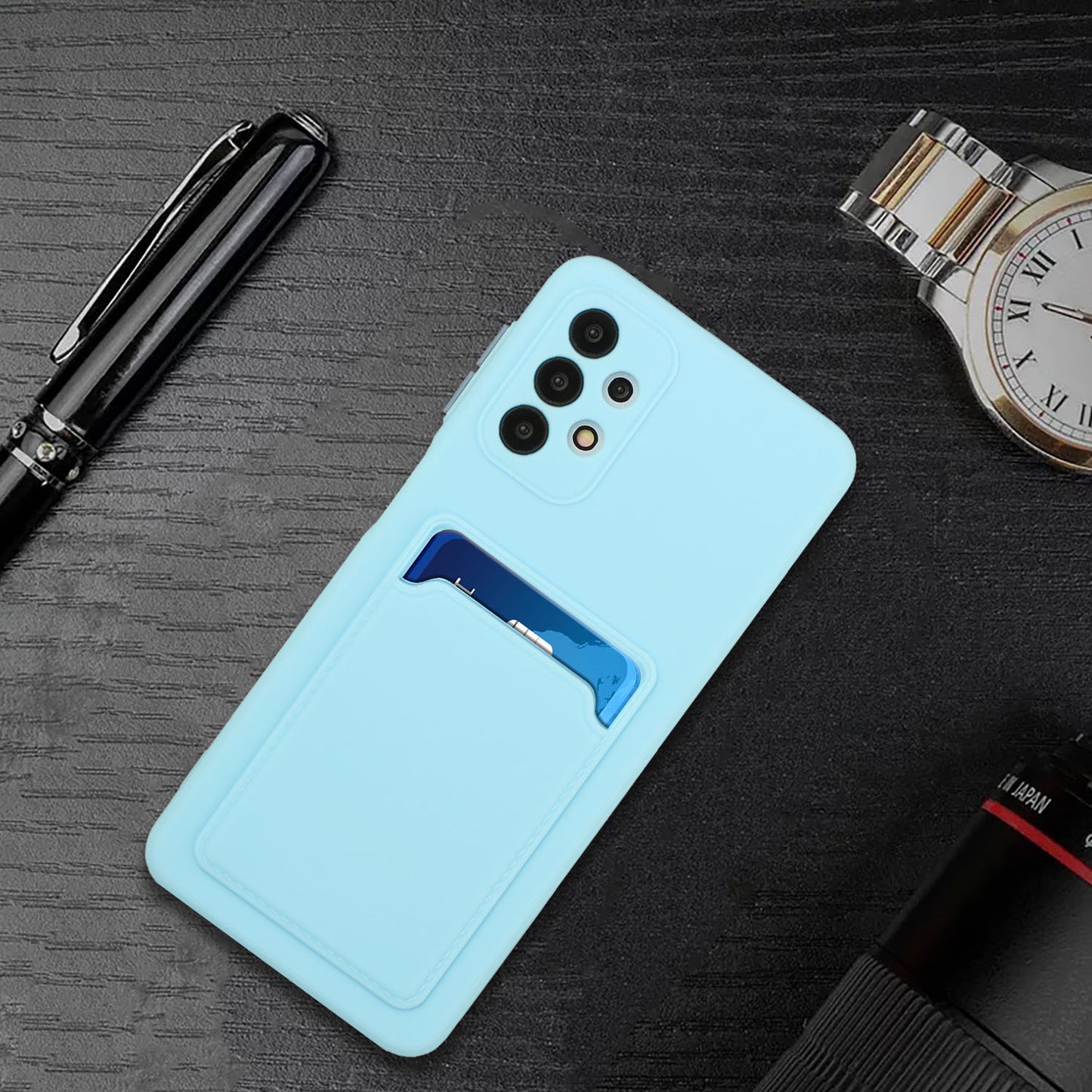 Well-Protected Soft TPU Phone Case with Card Holder Cover for Samsung Galaxy A52 4G/5G / A52s 5G