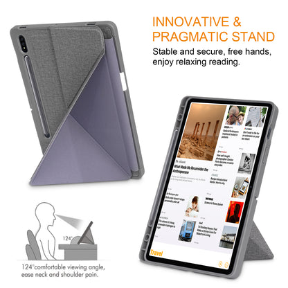 Origami Stand Strong Magnet Leather Smart Case with Pen Slot for Samsung Galaxy Tab S7 T870 T875/Tab S8