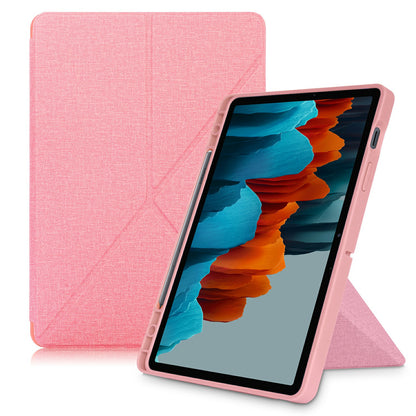 Origami Stand Strong Magnet Leather Smart Case with Pen Slot for Samsung Galaxy Tab S7 T870 T875/Tab S8