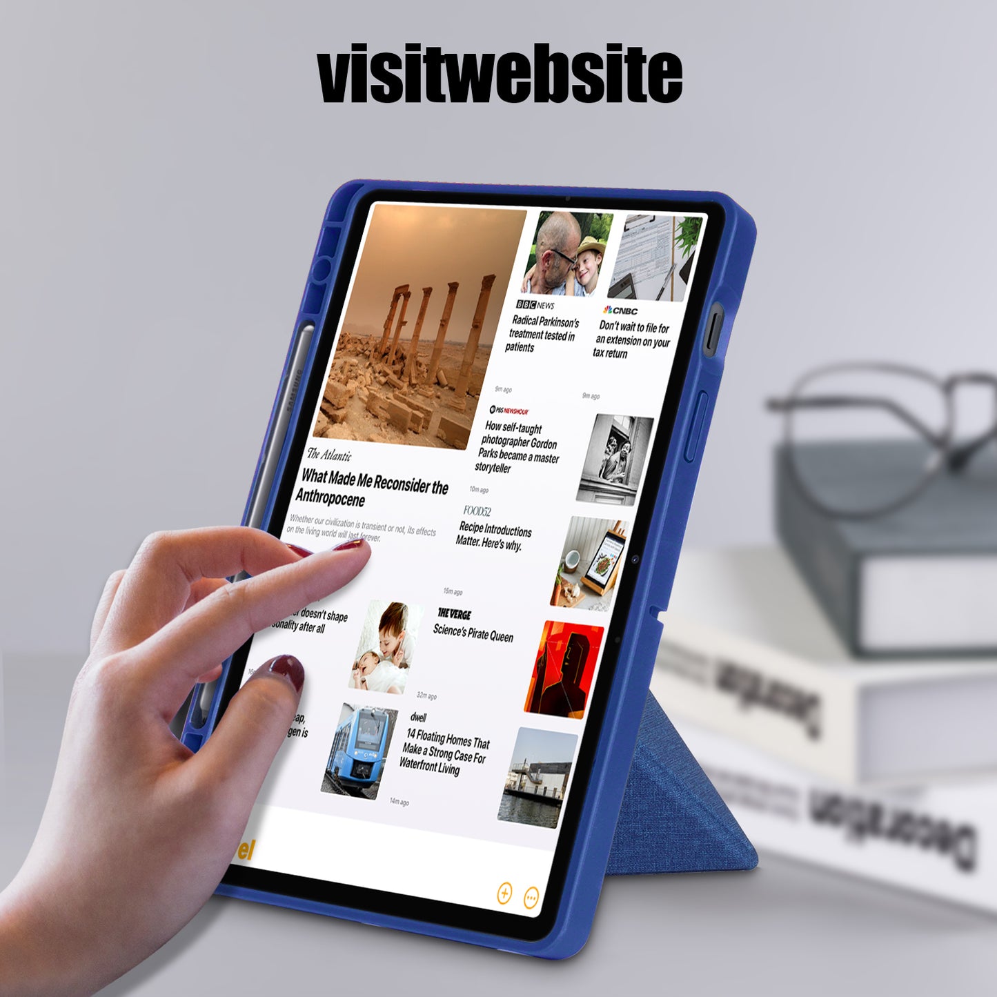 Origami Stand Strong Magnet Leather Smart Case with Pen Slot for Samsung Galaxy Tab S7 T870 T875/Tab S8