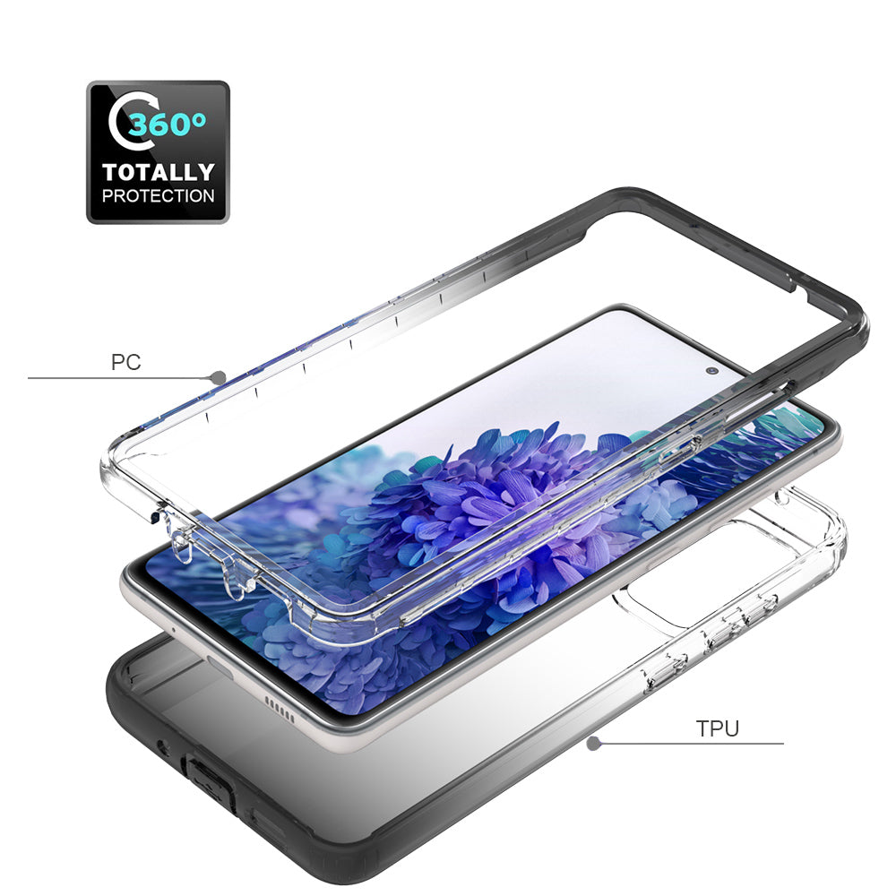 2-in-1 PC+TPU Gradient Color Design Well-Protected Phone Case for Samsung Galaxy S20 FE/S20 Fan Edition/S20 FE 5G/S20 Fan Edition 5G/S20 Lite/S20 FE 2022