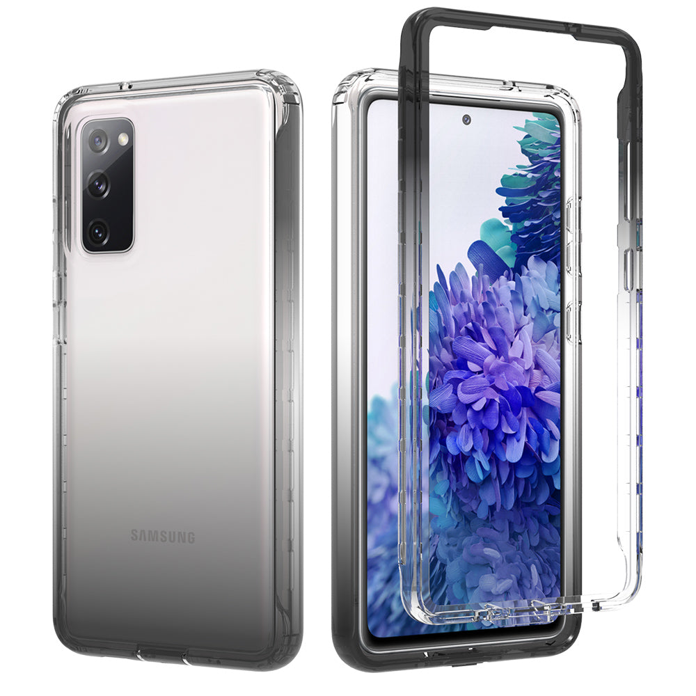 2-in-1 PC+TPU Gradient Color Design Well-Protected Phone Case for Samsung Galaxy S20 FE/S20 Fan Edition/S20 FE 5G/S20 Fan Edition 5G/S20 Lite/S20 FE 2022