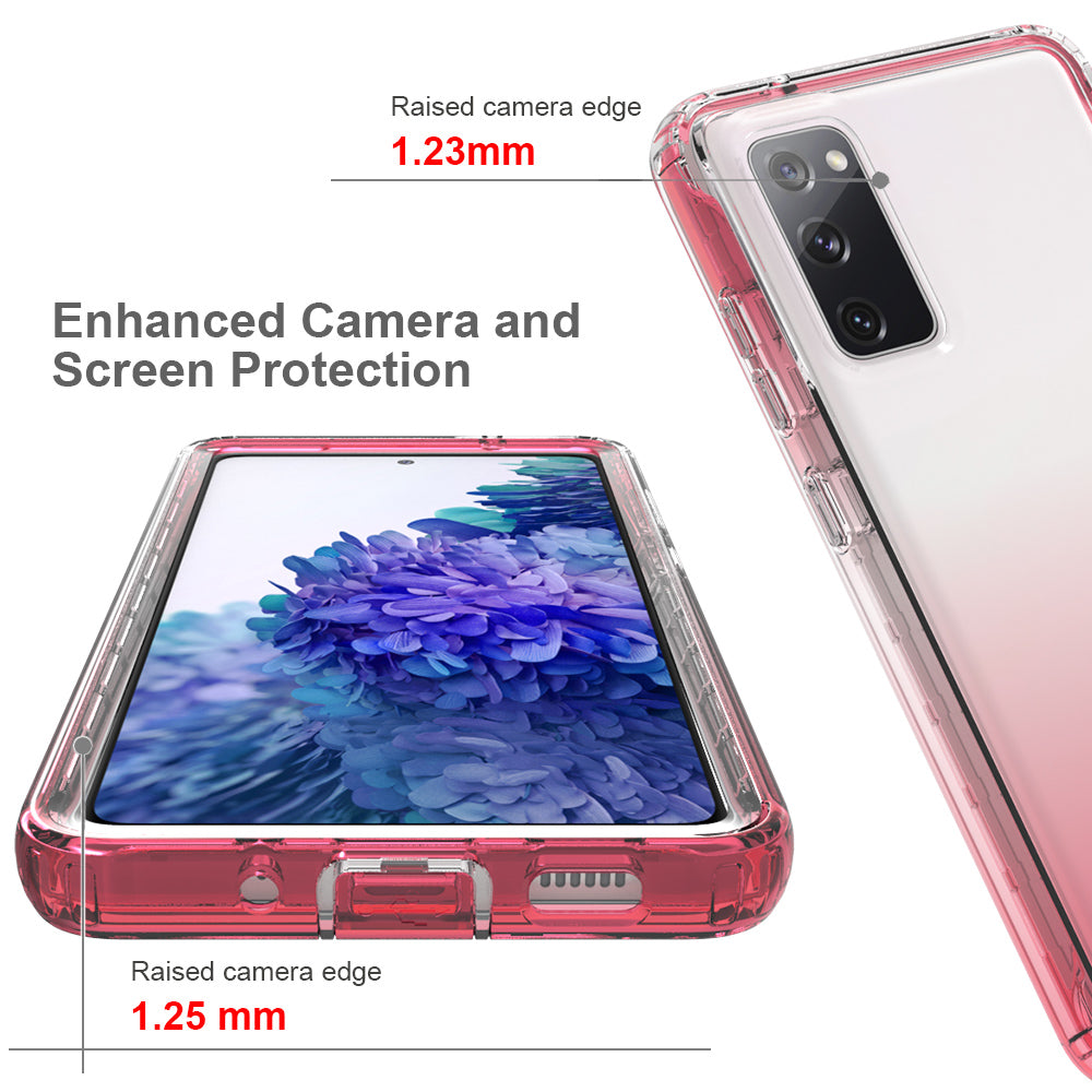 2-in-1 PC+TPU Gradient Color Design Well-Protected Phone Case for Samsung Galaxy S20 FE/S20 Fan Edition/S20 FE 5G/S20 Fan Edition 5G/S20 Lite/S20 FE 2022