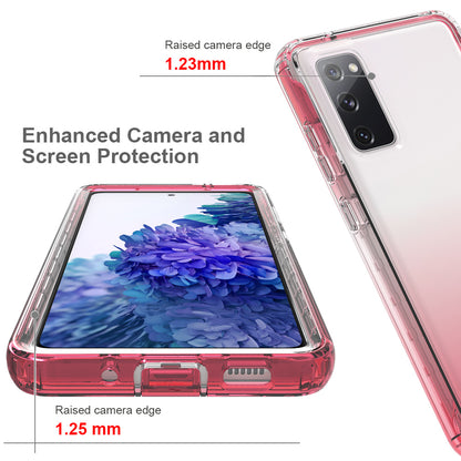 2-in-1 PC+TPU Gradient Color Design Well-Protected Phone Case for Samsung Galaxy S20 FE/S20 Fan Edition/S20 FE 5G/S20 Fan Edition 5G/S20 Lite/S20 FE 2022