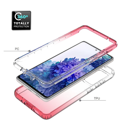 2-in-1 PC+TPU Gradient Color Design Well-Protected Phone Case for Samsung Galaxy S20 FE/S20 Fan Edition/S20 FE 5G/S20 Fan Edition 5G/S20 Lite/S20 FE 2022
