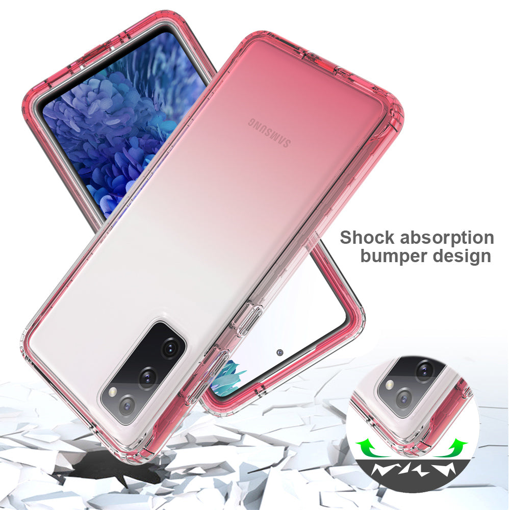 2-in-1 PC+TPU Gradient Color Design Well-Protected Phone Case for Samsung Galaxy S20 FE/S20 Fan Edition/S20 FE 5G/S20 Fan Edition 5G/S20 Lite/S20 FE 2022