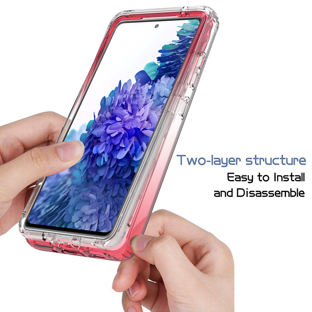 2-in-1 PC+TPU Gradient Color Design Well-Protected Phone Case for Samsung Galaxy S20 FE/S20 Fan Edition/S20 FE 5G/S20 Fan Edition 5G/S20 Lite/S20 FE 2022