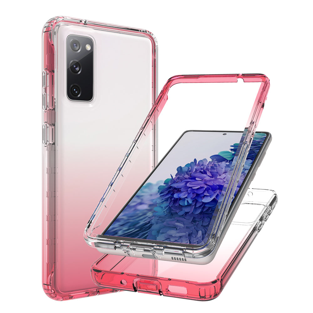 2-in-1 PC+TPU Gradient Color Design Well-Protected Phone Case for Samsung Galaxy S20 FE/S20 Fan Edition/S20 FE 5G/S20 Fan Edition 5G/S20 Lite/S20 FE 2022
