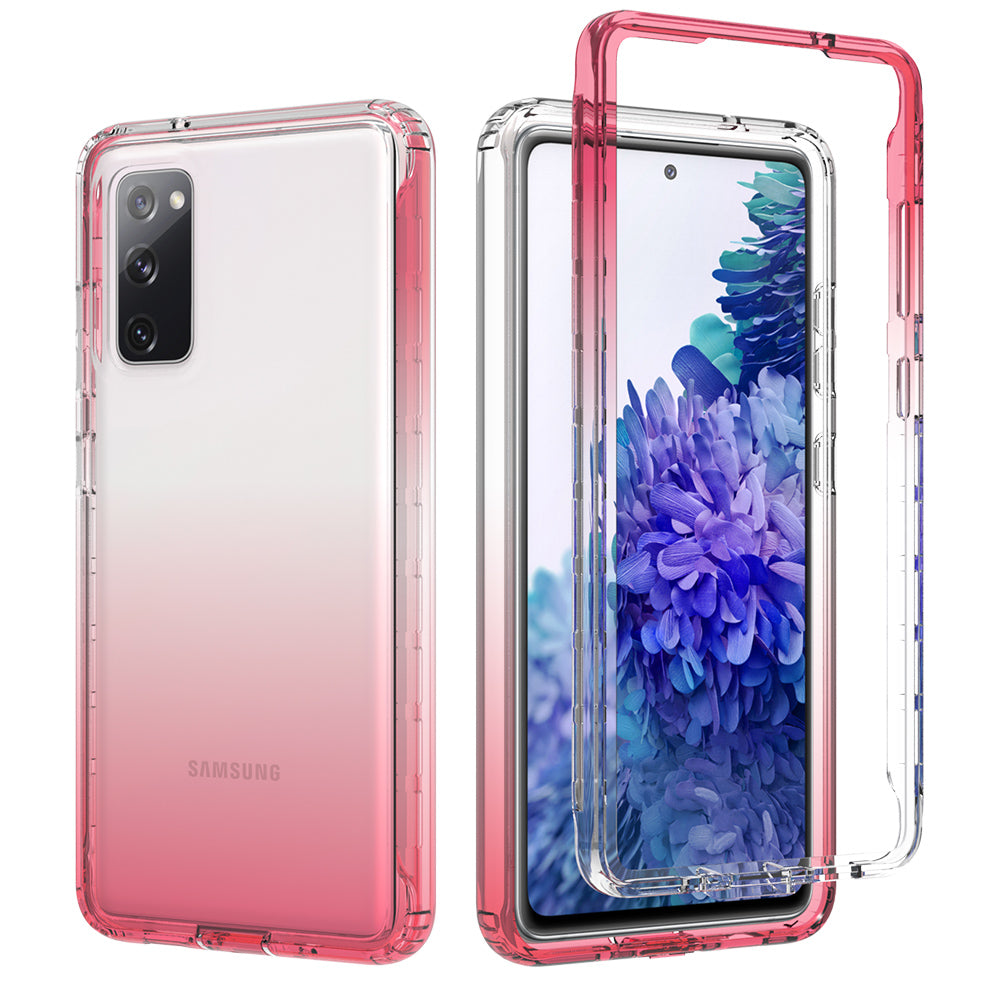 2-in-1 PC+TPU Gradient Color Design Well-Protected Phone Case for Samsung Galaxy S20 FE/S20 Fan Edition/S20 FE 5G/S20 Fan Edition 5G/S20 Lite/S20 FE 2022
