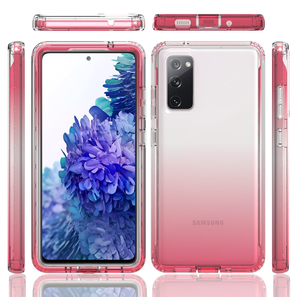 2-in-1 PC+TPU Gradient Color Design Well-Protected Phone Case for Samsung Galaxy S20 FE/S20 Fan Edition/S20 FE 5G/S20 Fan Edition 5G/S20 Lite/S20 FE 2022
