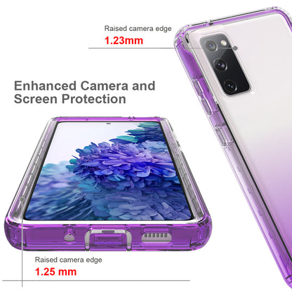 2-in-1 PC+TPU Gradient Color Design Well-Protected Phone Case for Samsung Galaxy S20 FE/S20 Fan Edition/S20 FE 5G/S20 Fan Edition 5G/S20 Lite/S20 FE 2022