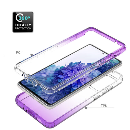 2-in-1 PC+TPU Gradient Color Design Well-Protected Phone Case for Samsung Galaxy S20 FE/S20 Fan Edition/S20 FE 5G/S20 Fan Edition 5G/S20 Lite/S20 FE 2022