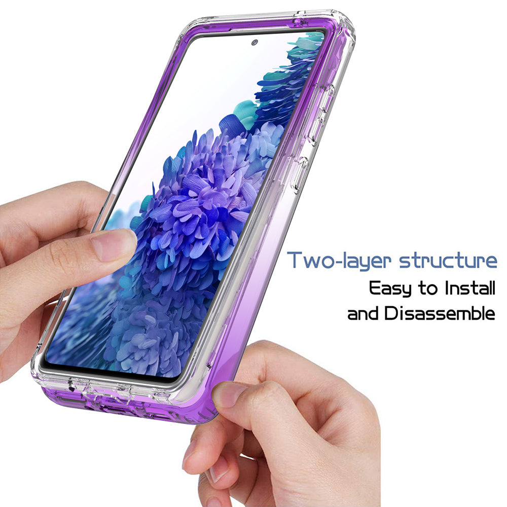 2-in-1 PC+TPU Gradient Color Design Well-Protected Phone Case for Samsung Galaxy S20 FE/S20 Fan Edition/S20 FE 5G/S20 Fan Edition 5G/S20 Lite/S20 FE 2022