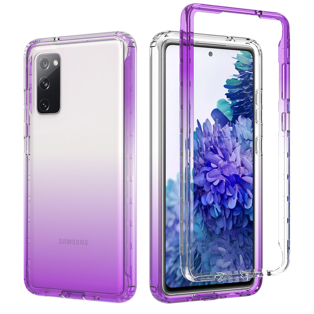 2-in-1 PC+TPU Gradient Color Design Well-Protected Phone Case for Samsung Galaxy S20 FE/S20 Fan Edition/S20 FE 5G/S20 Fan Edition 5G/S20 Lite/S20 FE 2022