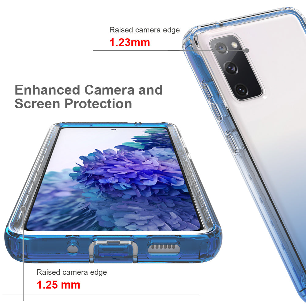 2-in-1 PC+TPU Gradient Color Design Well-Protected Phone Case for Samsung Galaxy S20 FE/S20 Fan Edition/S20 FE 5G/S20 Fan Edition 5G/S20 Lite/S20 FE 2022
