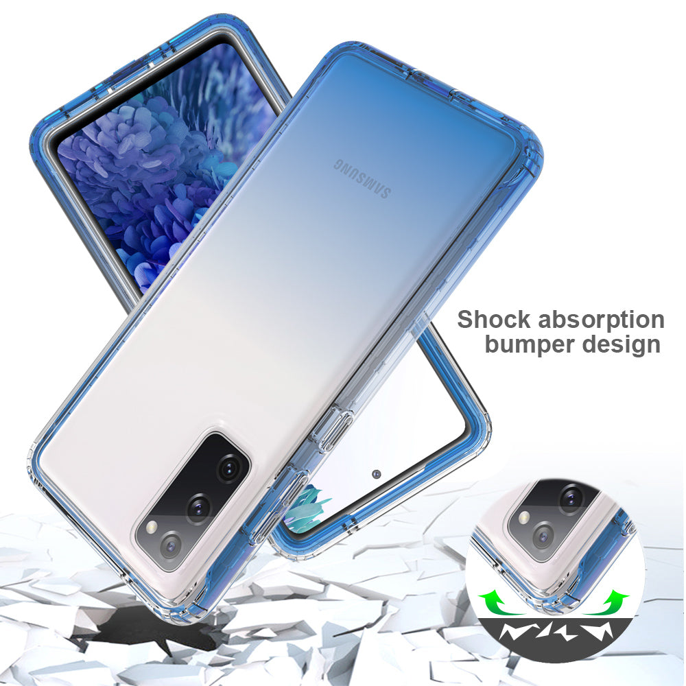 2-in-1 PC+TPU Gradient Color Design Well-Protected Phone Case for Samsung Galaxy S20 FE/S20 Fan Edition/S20 FE 5G/S20 Fan Edition 5G/S20 Lite/S20 FE 2022
