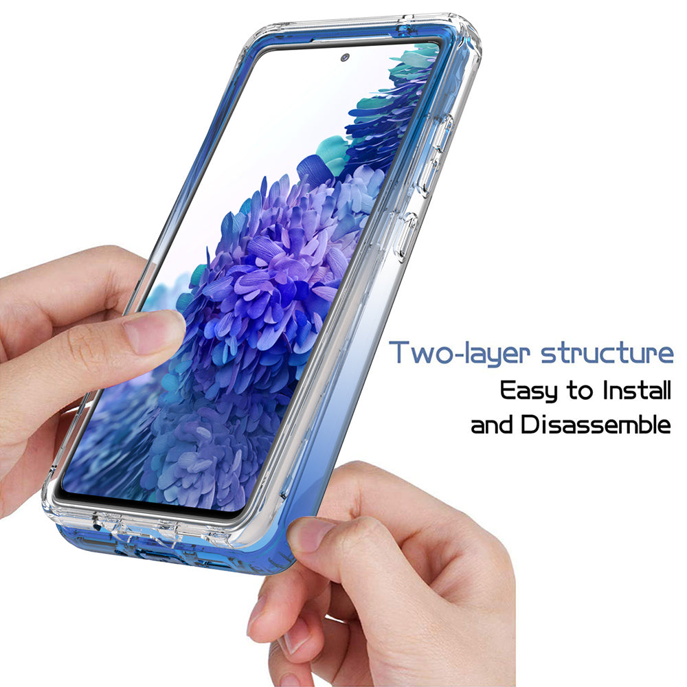 2-in-1 PC+TPU Gradient Color Design Well-Protected Phone Case for Samsung Galaxy S20 FE/S20 Fan Edition/S20 FE 5G/S20 Fan Edition 5G/S20 Lite/S20 FE 2022