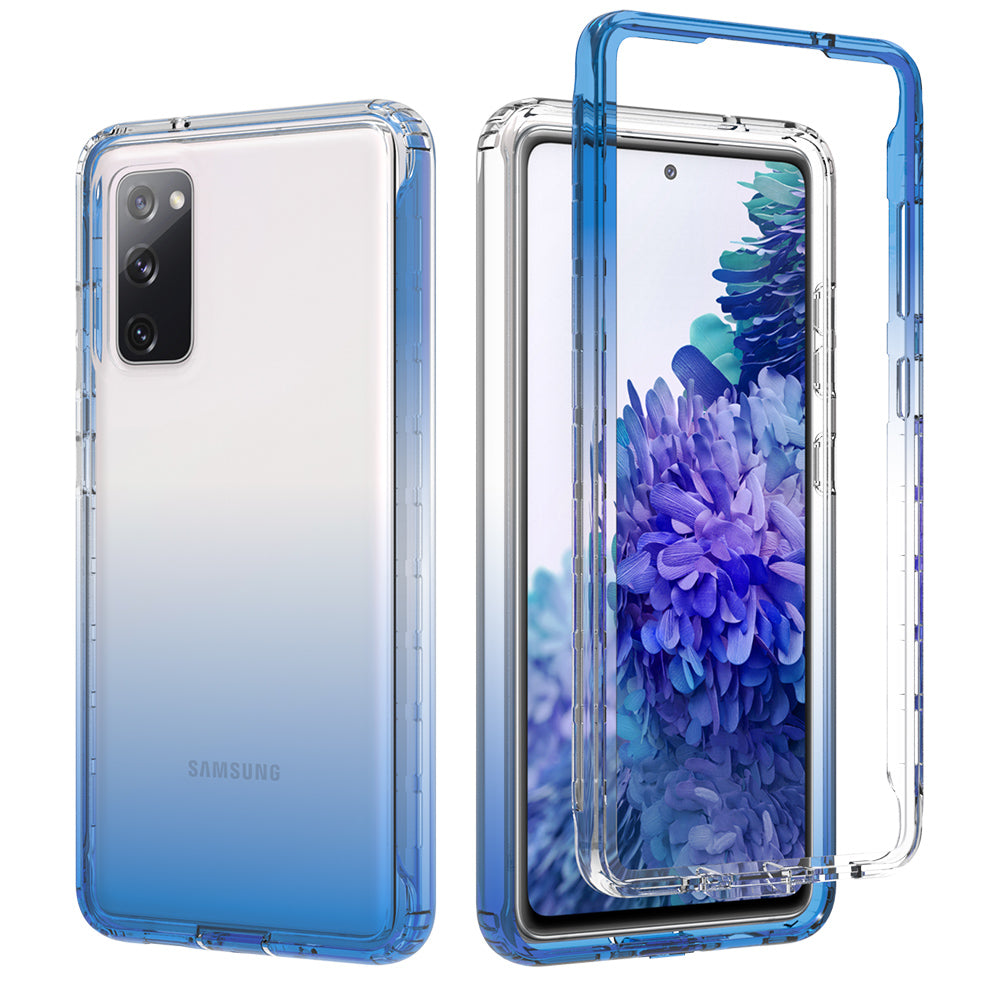 2-in-1 PC+TPU Gradient Color Design Well-Protected Phone Case for Samsung Galaxy S20 FE/S20 Fan Edition/S20 FE 5G/S20 Fan Edition 5G/S20 Lite/S20 FE 2022