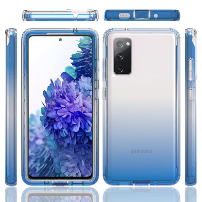 2-in-1 PC+TPU Gradient Color Design Well-Protected Phone Case for Samsung Galaxy S20 FE/S20 Fan Edition/S20 FE 5G/S20 Fan Edition 5G/S20 Lite/S20 FE 2022