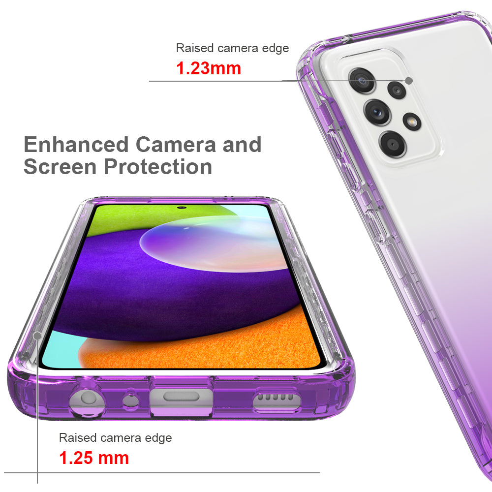 2-in-1 Gradient Color Design PC+TPU Phone Case for Samsung Galaxy A52 4G/5G / A52s 5G