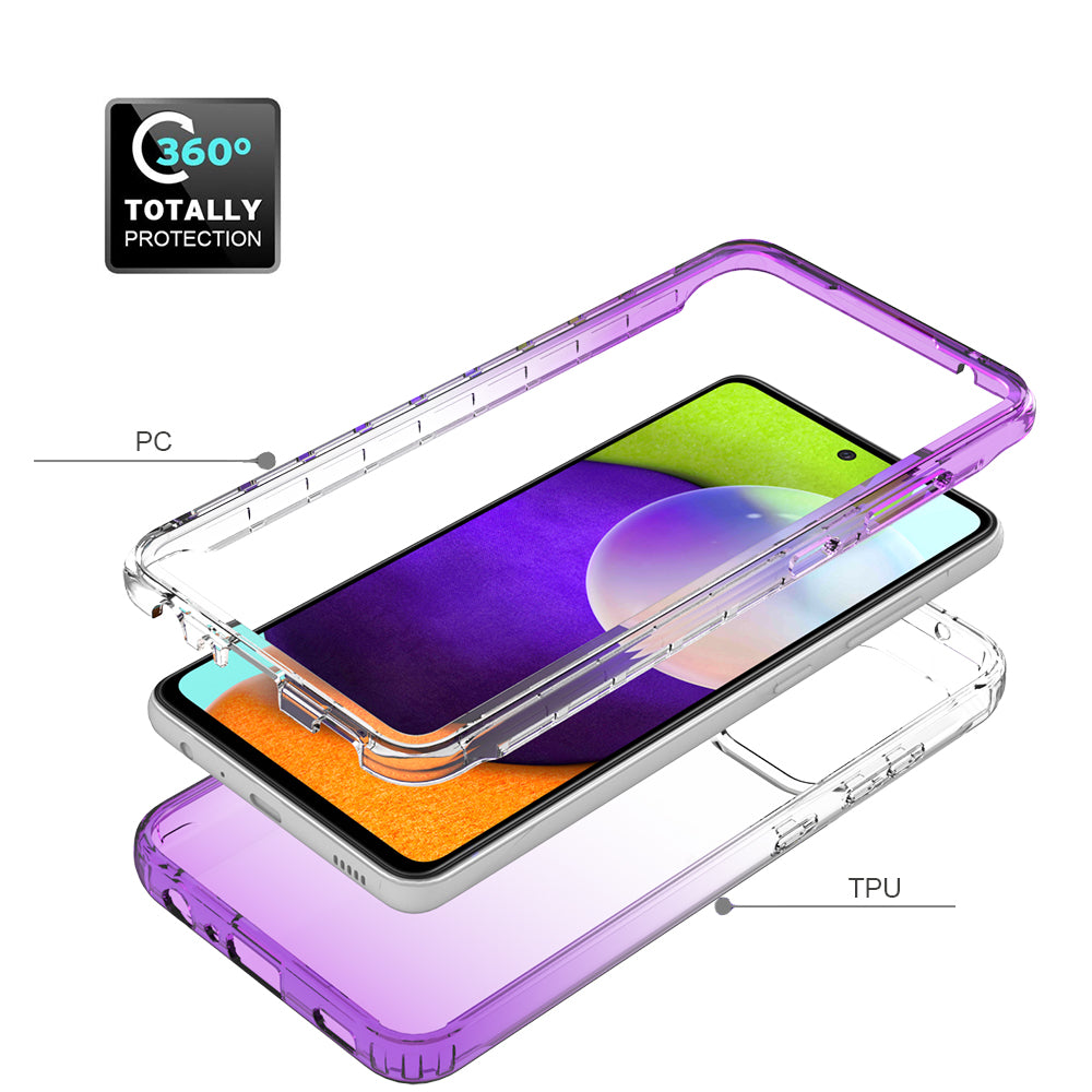 2-in-1 Gradient Color Design PC+TPU Phone Case for Samsung Galaxy A52 4G/5G / A52s 5G