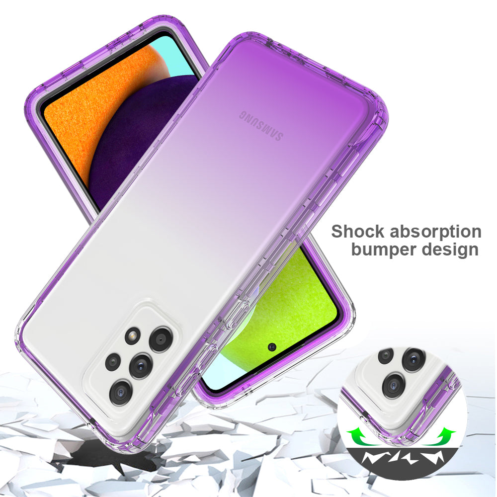 2-in-1 Gradient Color Design PC+TPU Phone Case for Samsung Galaxy A52 4G/5G / A52s 5G