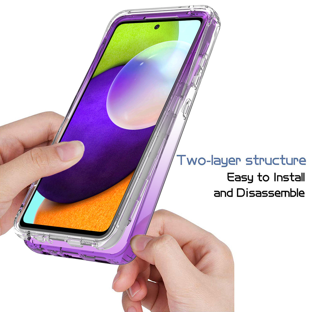 2-in-1 Gradient Color Design PC+TPU Phone Case for Samsung Galaxy A52 4G/5G / A52s 5G