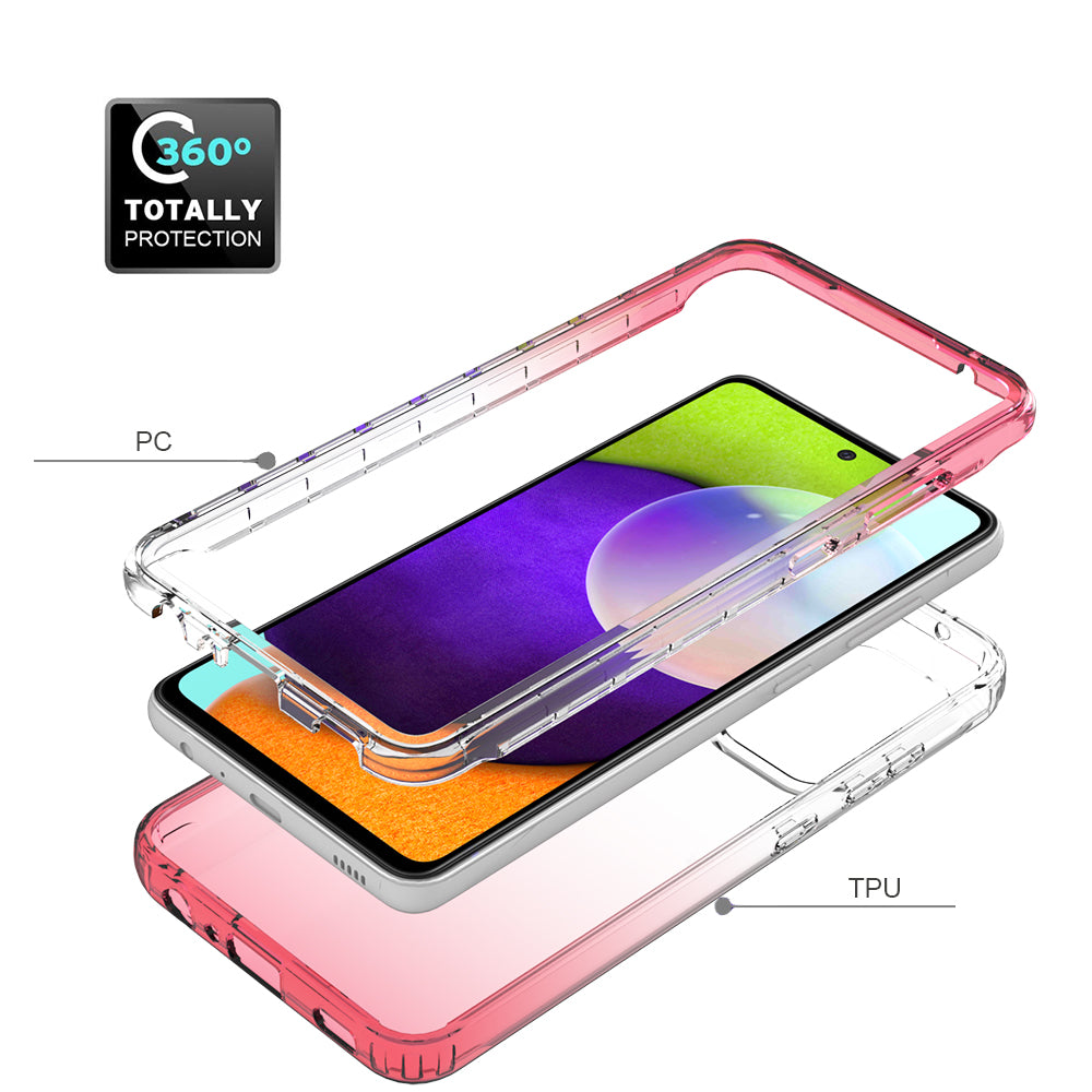 2-in-1 Gradient Color Design PC+TPU Phone Case for Samsung Galaxy A52 4G/5G / A52s 5G