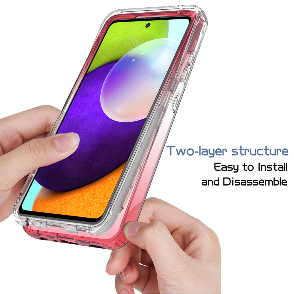 2-in-1 Gradient Color Design PC+TPU Phone Case for Samsung Galaxy A52 4G/5G / A52s 5G
