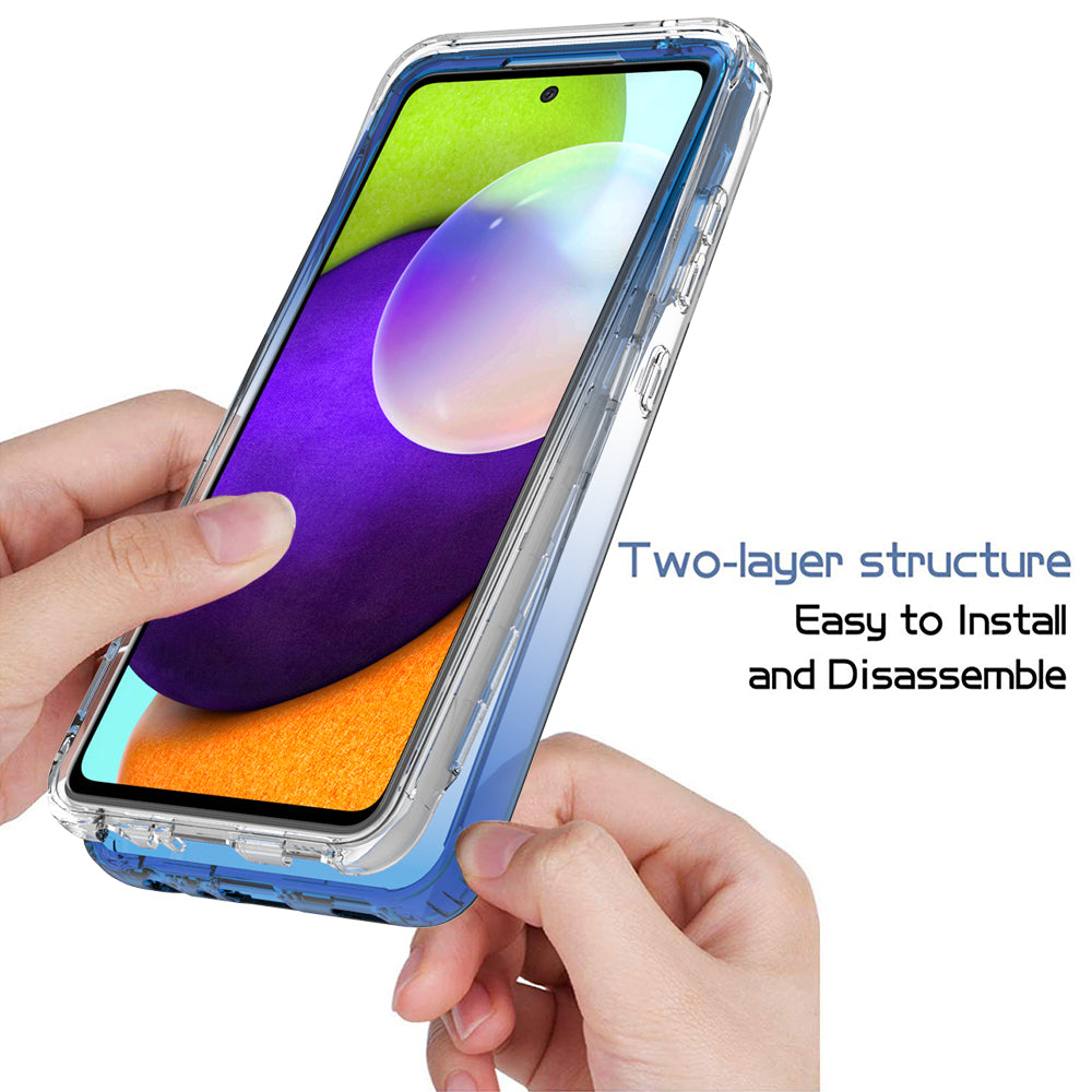2-in-1 Gradient Color Design PC+TPU Phone Case for Samsung Galaxy A52 4G/5G / A52s 5G