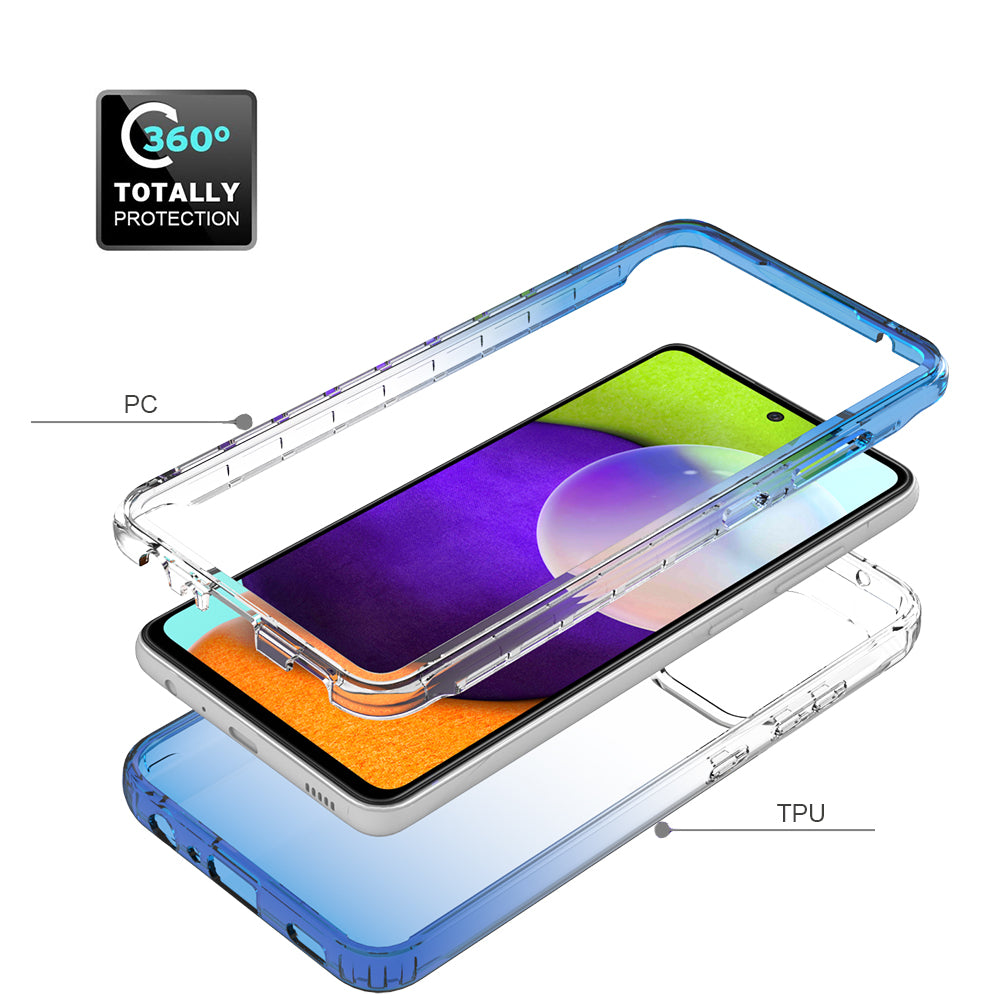 2-in-1 Gradient Color Design PC+TPU Phone Case for Samsung Galaxy A52 4G/5G / A52s 5G