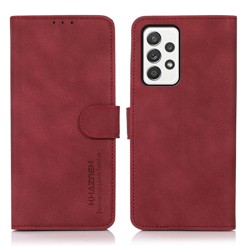 KHAZNEH Textured Leather Full Protection Phone Cover Case with Wallet Stand Design for Samsung Galaxy A52 4G/5G / A52s 5G