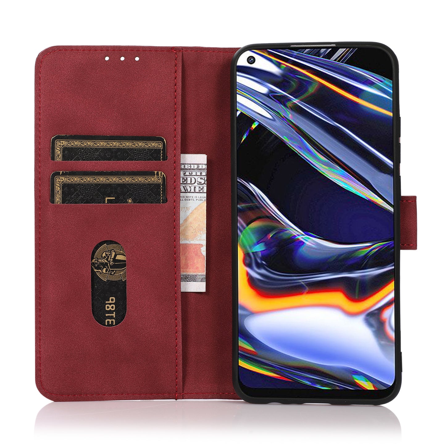 KHAZNEH Textured Leather Full Protection Phone Cover Case with Wallet Stand Design for Samsung Galaxy A52 4G/5G / A52s 5G