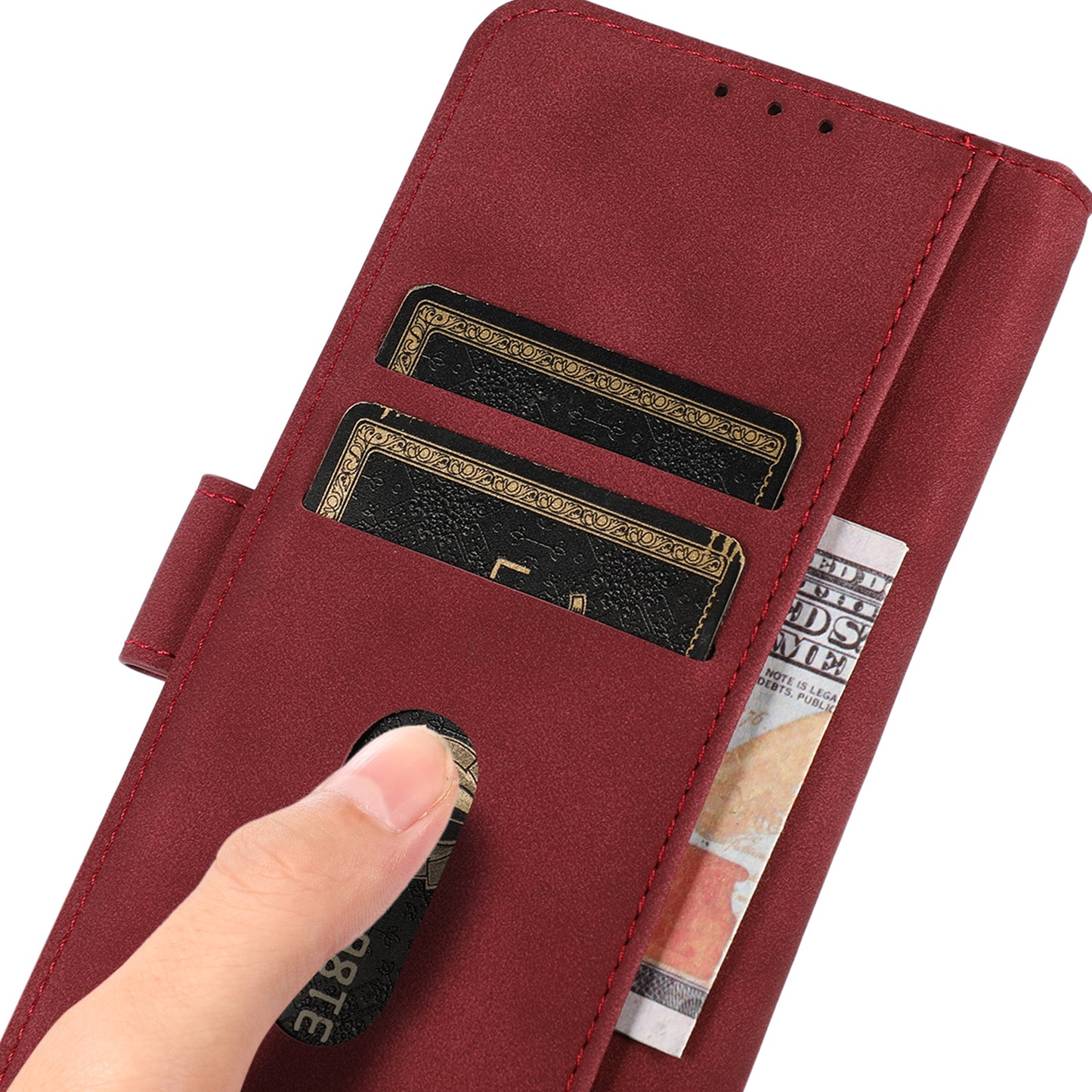 KHAZNEH Textured Leather Full Protection Phone Cover Case with Wallet Stand Design for Samsung Galaxy A52 4G/5G / A52s 5G