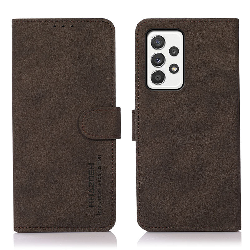 KHAZNEH Textured Leather Full Protection Phone Cover Case with Wallet Stand Design for Samsung Galaxy A52 4G/5G / A52s 5G