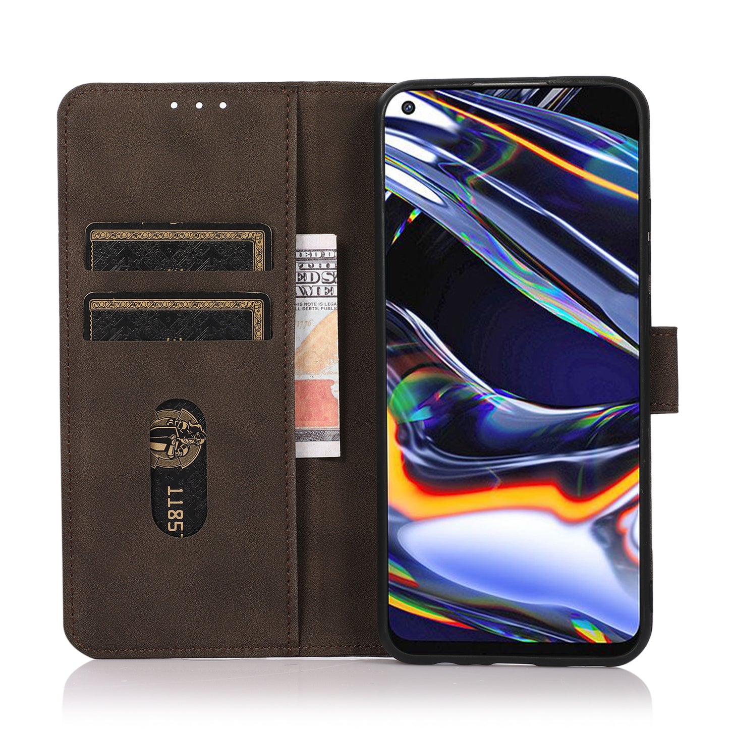 KHAZNEH Textured Leather Full Protection Phone Cover Case with Wallet Stand Design for Samsung Galaxy A52 4G/5G / A52s 5G
