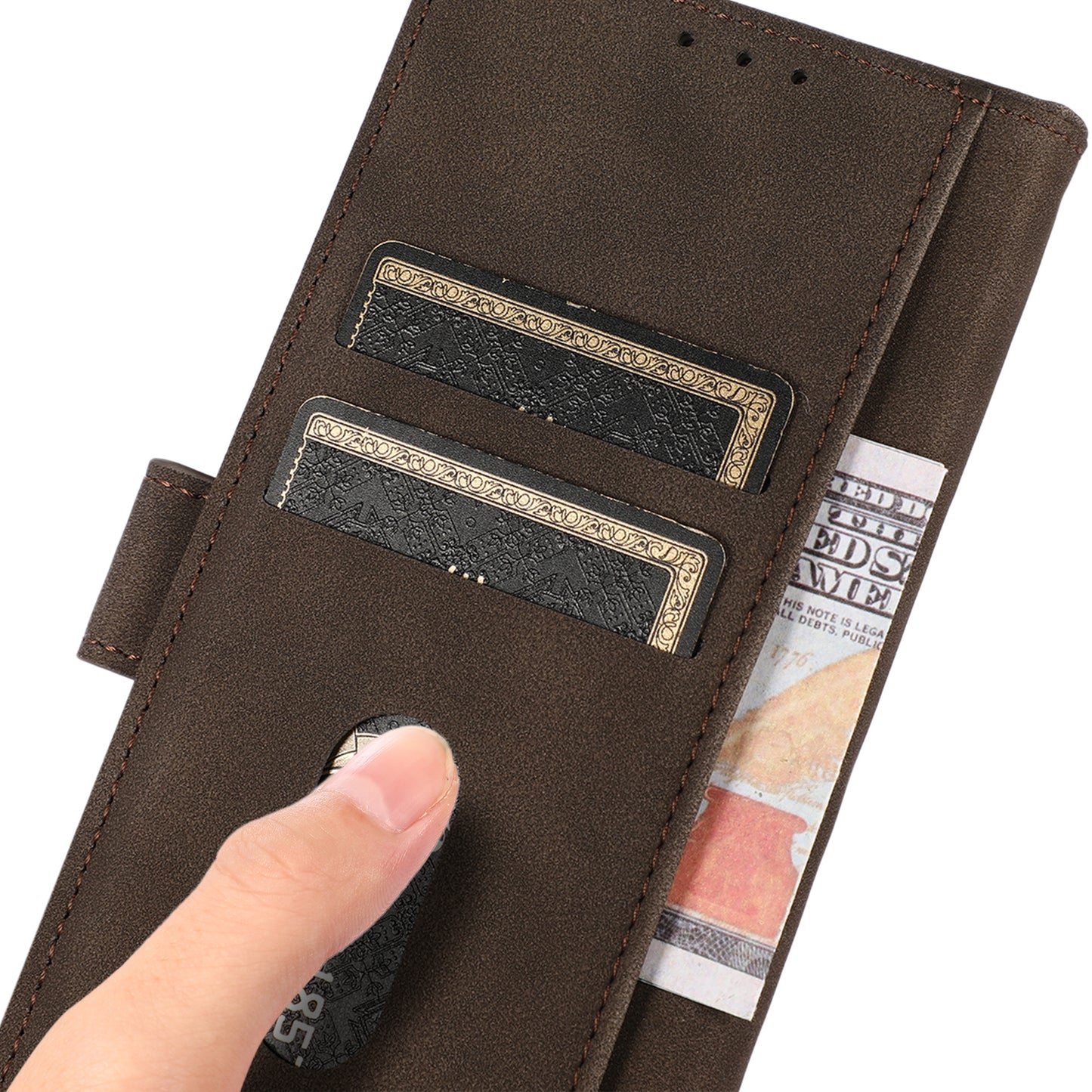 KHAZNEH Textured Leather Full Protection Phone Cover Case with Wallet Stand Design for Samsung Galaxy A52 4G/5G / A52s 5G