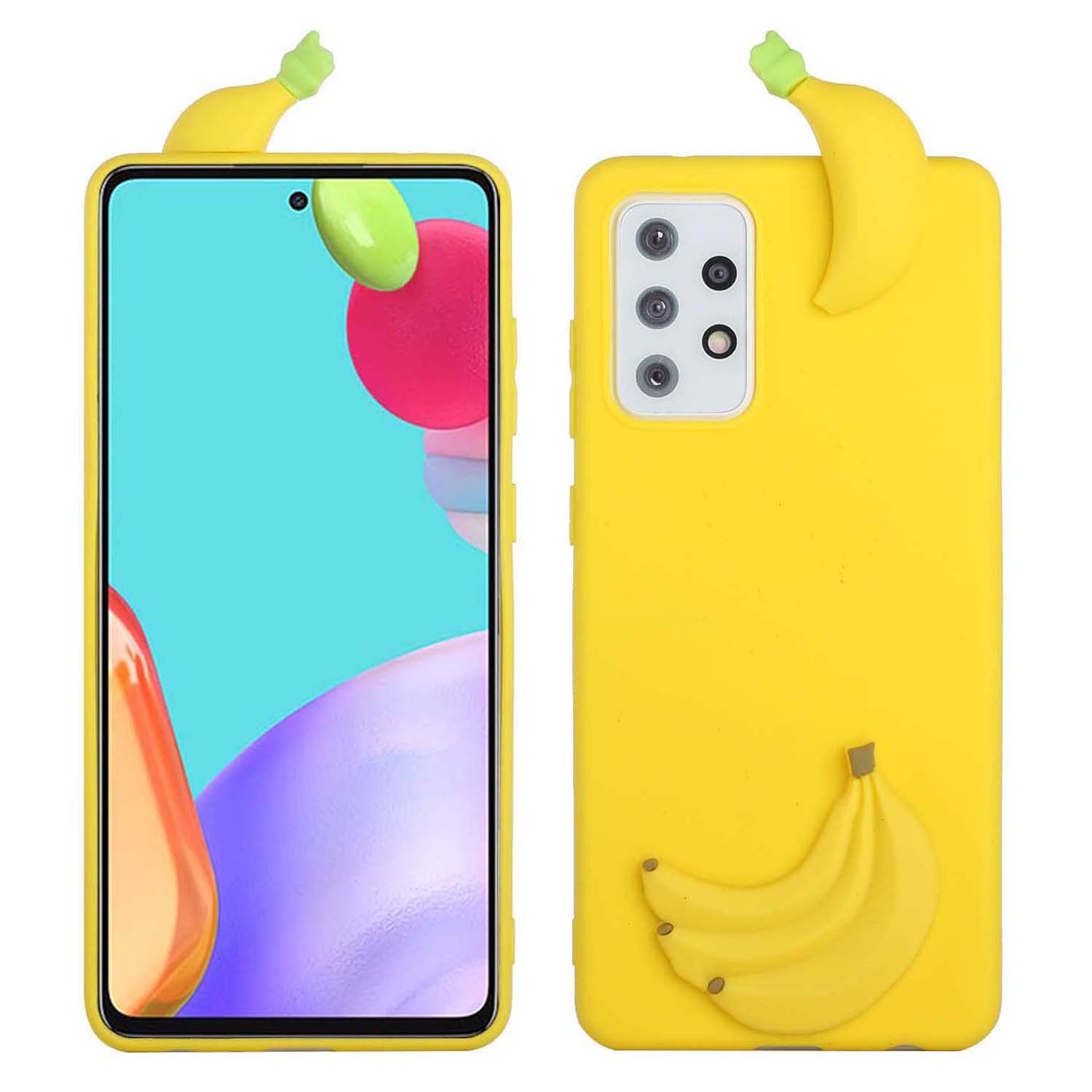 Cute 3D Doll Decor TPU + Silicone Phone Cover Case for Samsung Galaxy A52 5G/4G / A52s 5G