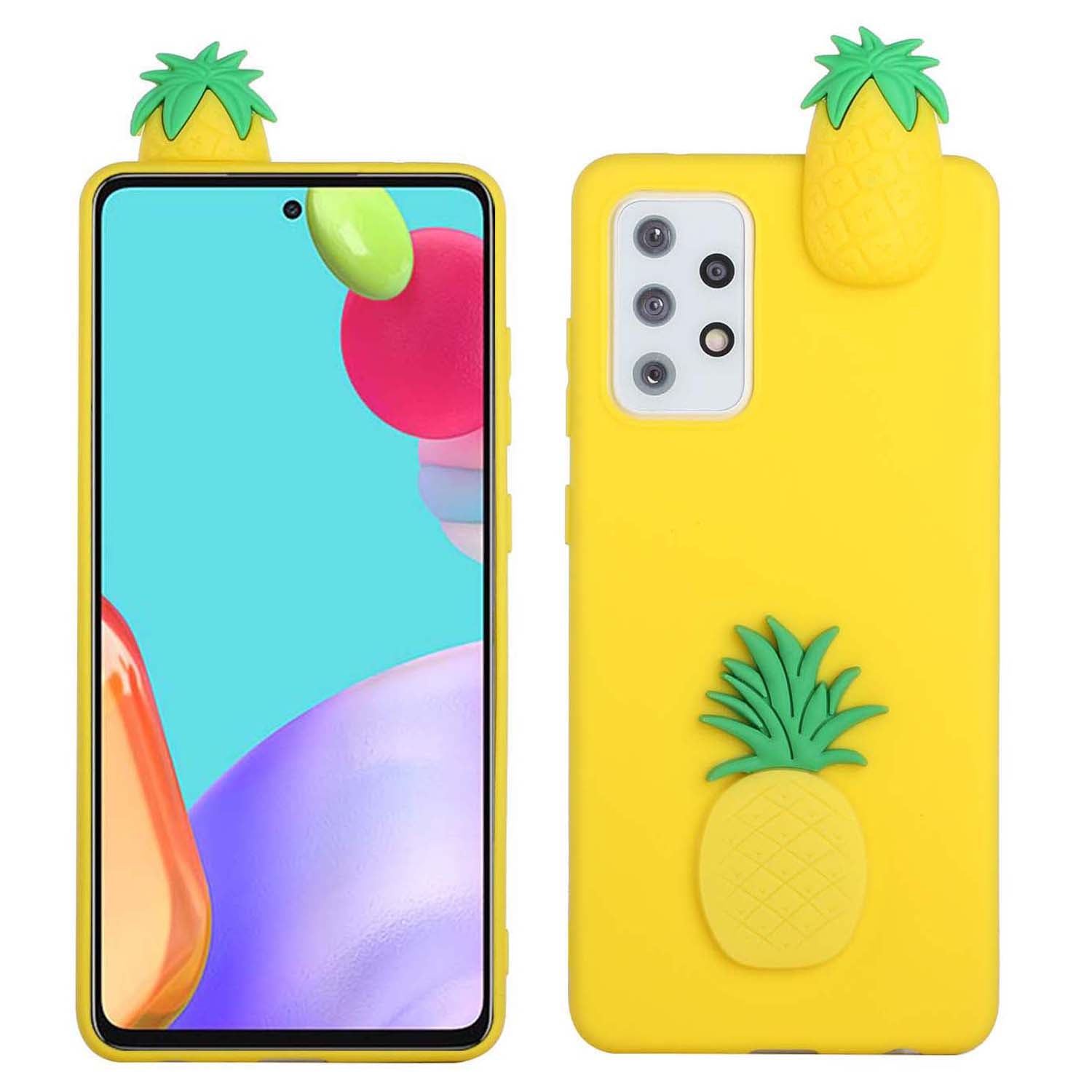Cute 3D Doll Decor TPU + Silicone Phone Cover Case for Samsung Galaxy A52 5G/4G / A52s 5G