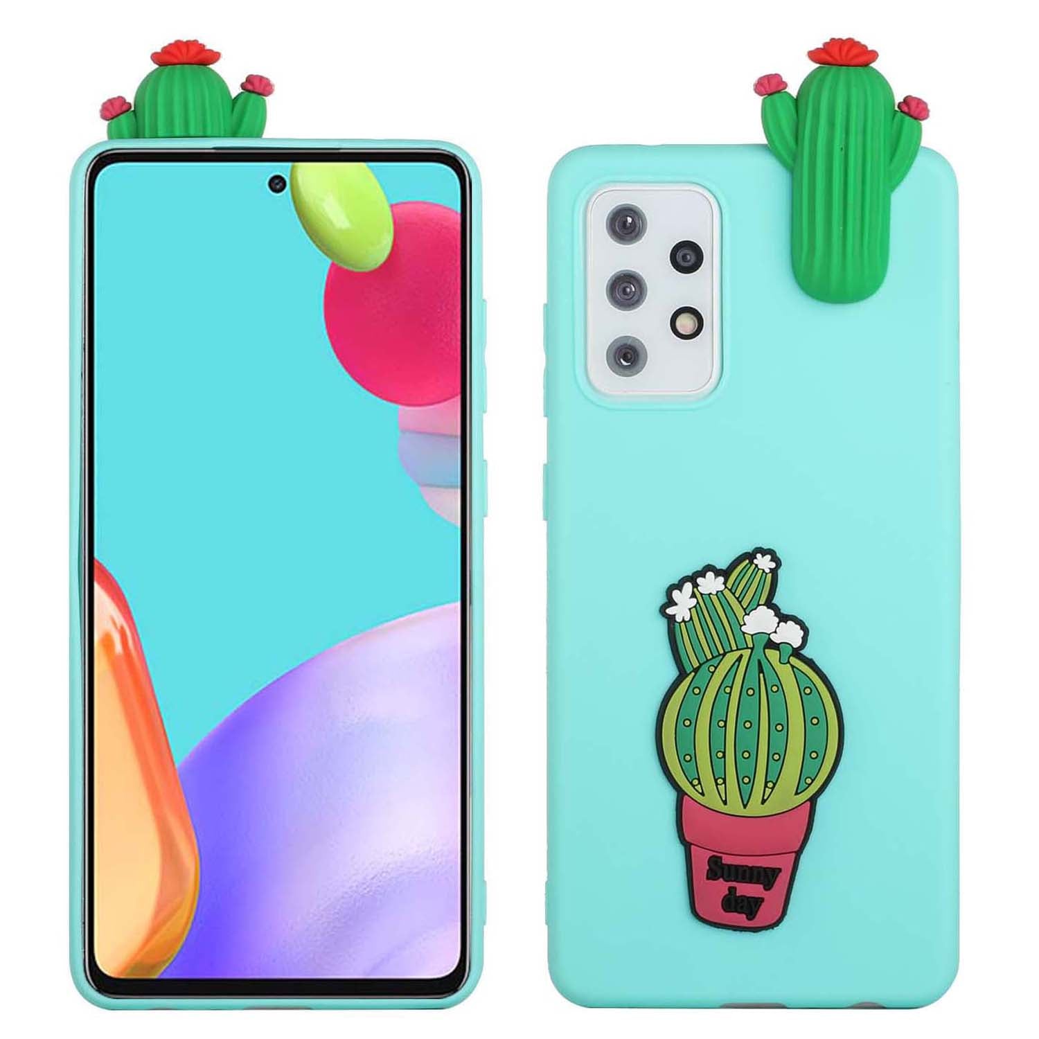 Cute 3D Doll Decor TPU + Silicone Phone Cover Case for Samsung Galaxy A52 5G/4G / A52s 5G