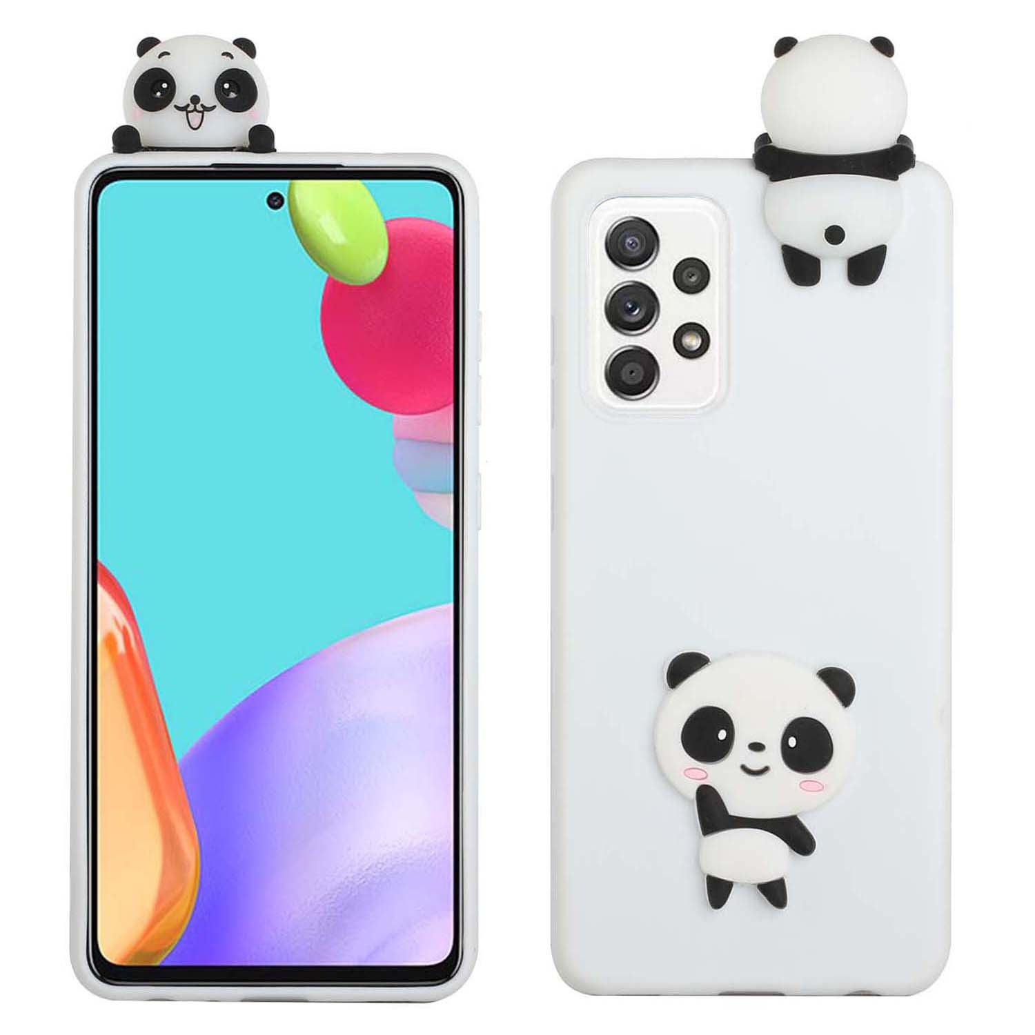 Cute 3D Doll Decor TPU + Silicone Phone Cover Case for Samsung Galaxy A52 5G/4G / A52s 5G