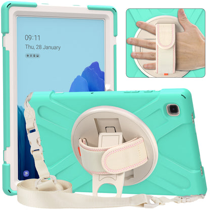 Tablet Cover + Strap + Revolving Kickstand Design with Colorful Rainbow Pattern Design for Samsung Galaxy Tab A7 10.4 (2020) T500/T505/T507/T505N